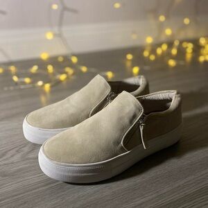 Steve Madden Tan Suede Slip-On Sneakers